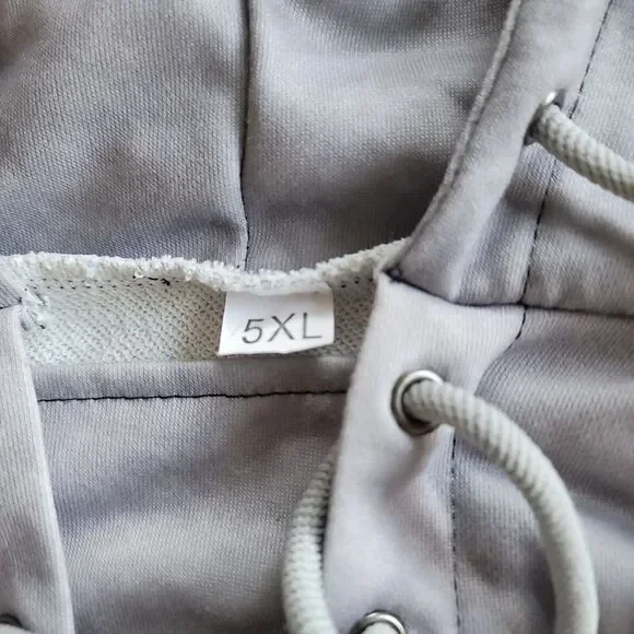 Men's Plus Size Patriotic Hoodie with American Flag Print Pullover‎ 5XLGray - Picture 6 of 7